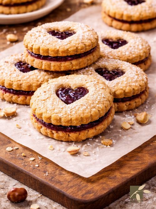 شیرینی مربایی دو لایه با آرد جو دوسر