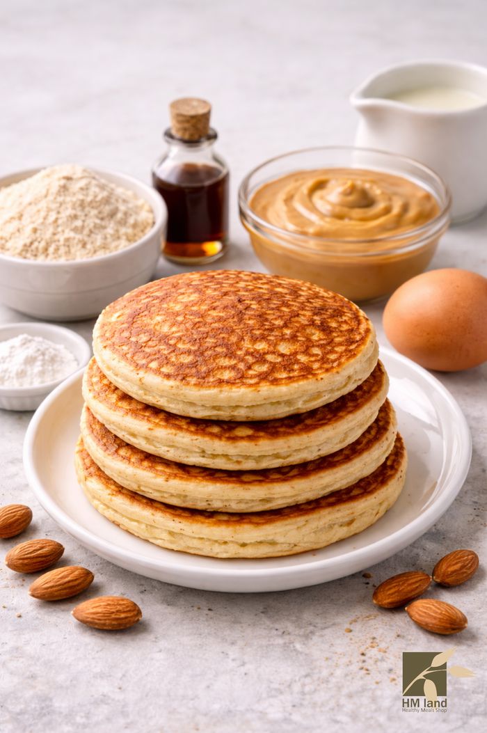 طرز تهیه پنکیک کره بادام زمینی رژیمی با آرد بادام